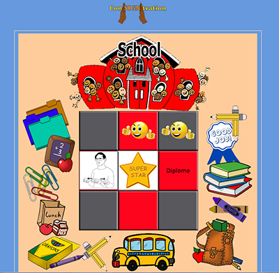 Con-SIGN-tration gameboard for School category